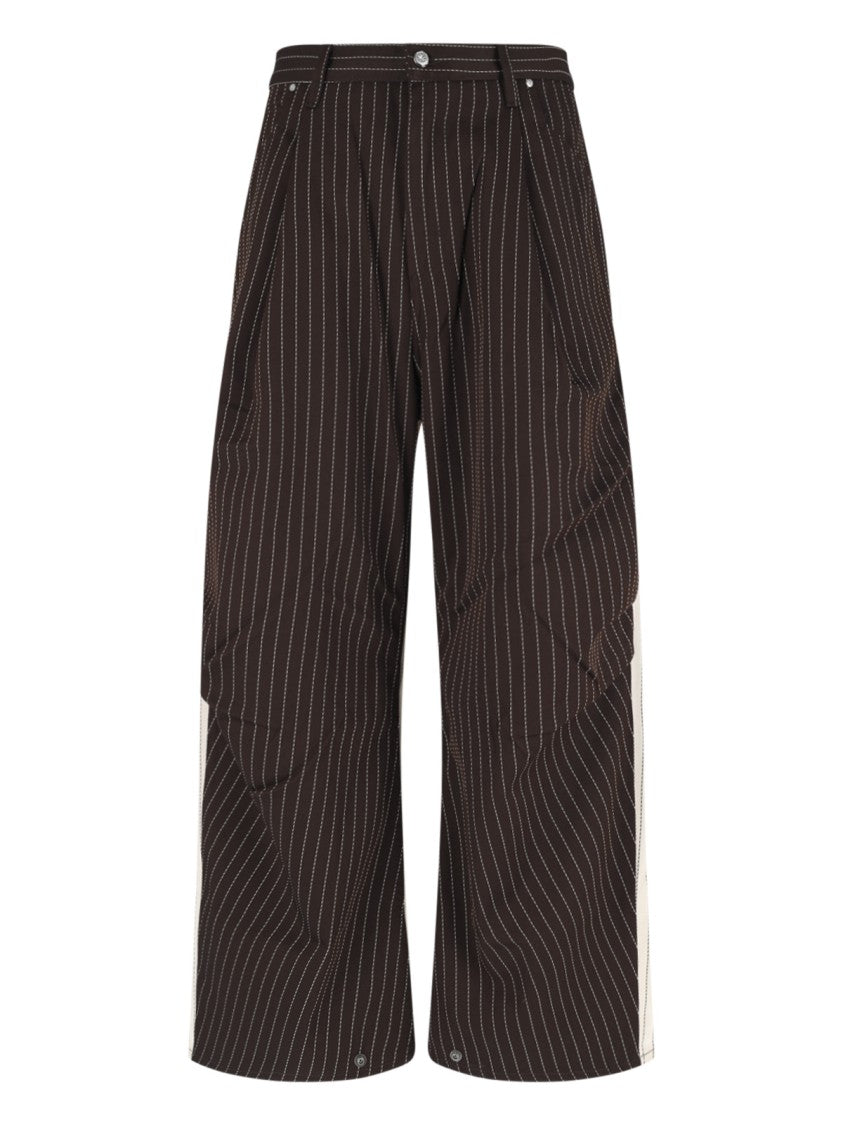 Pdf Black Two-Tone Pinstripe Cropped Trousers