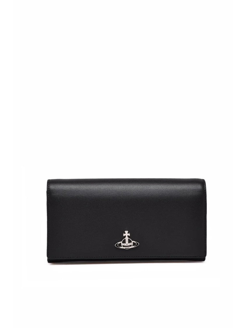 Vivienne Westwood Black Leather Chain Wallet