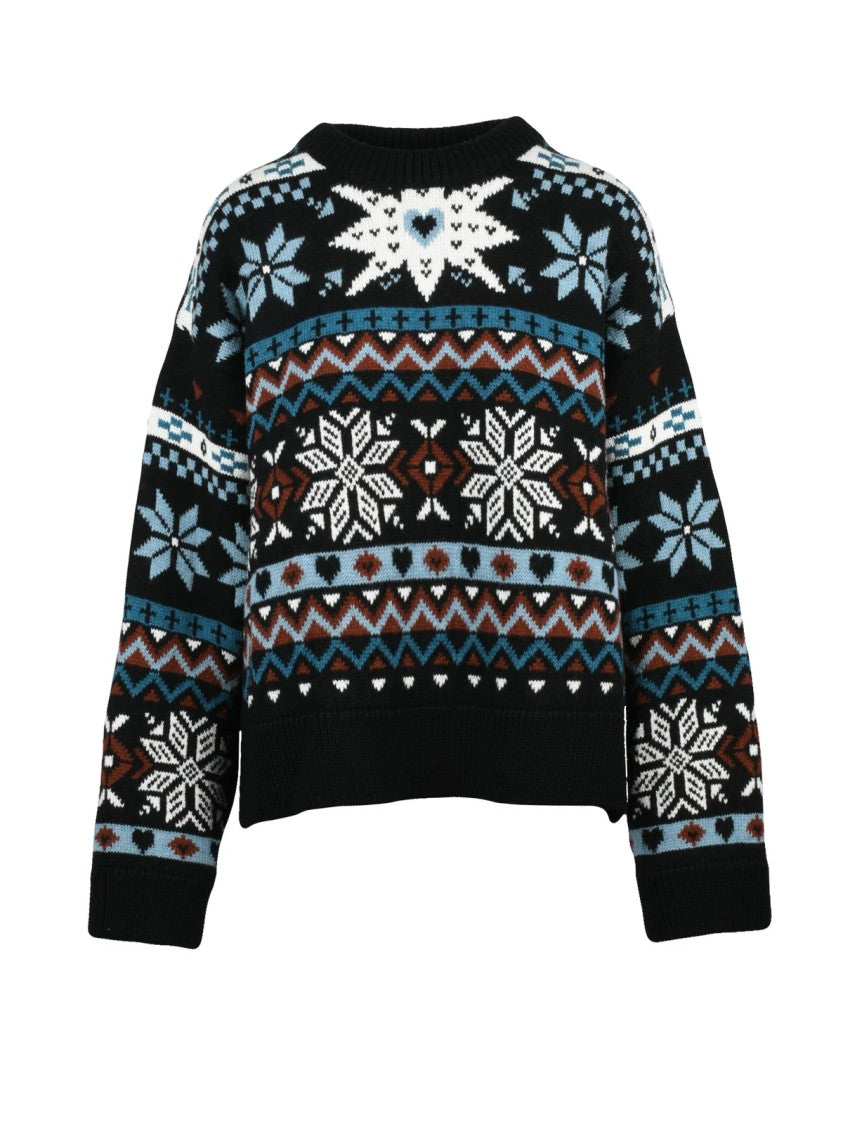 Moschino Minimalist Crew Neck Sweater With Intricate Patterns