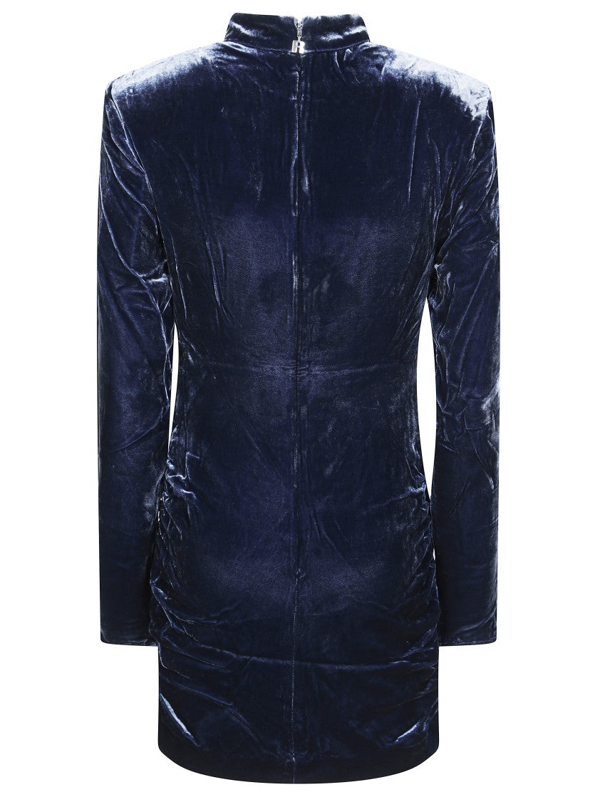 Rotate Silk Velvet Ls Mini Dress