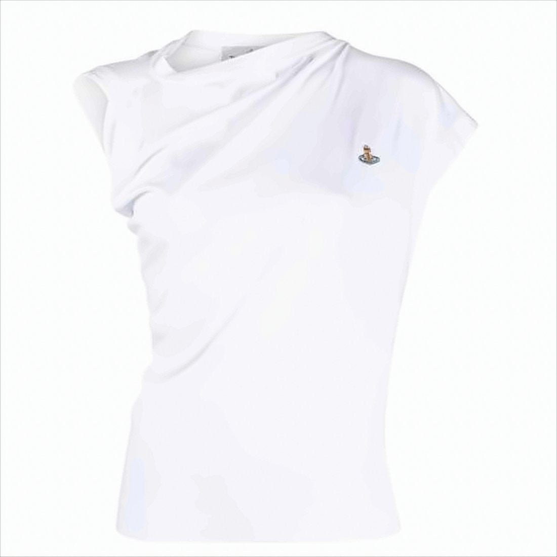 Vivienne Westwood Cotton Sleeveless Top With Draped Neckline