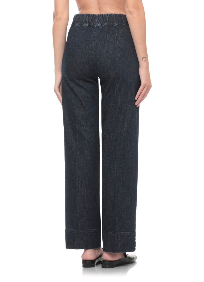 Cigala's Blue Elastic Waist Cotton Jeans