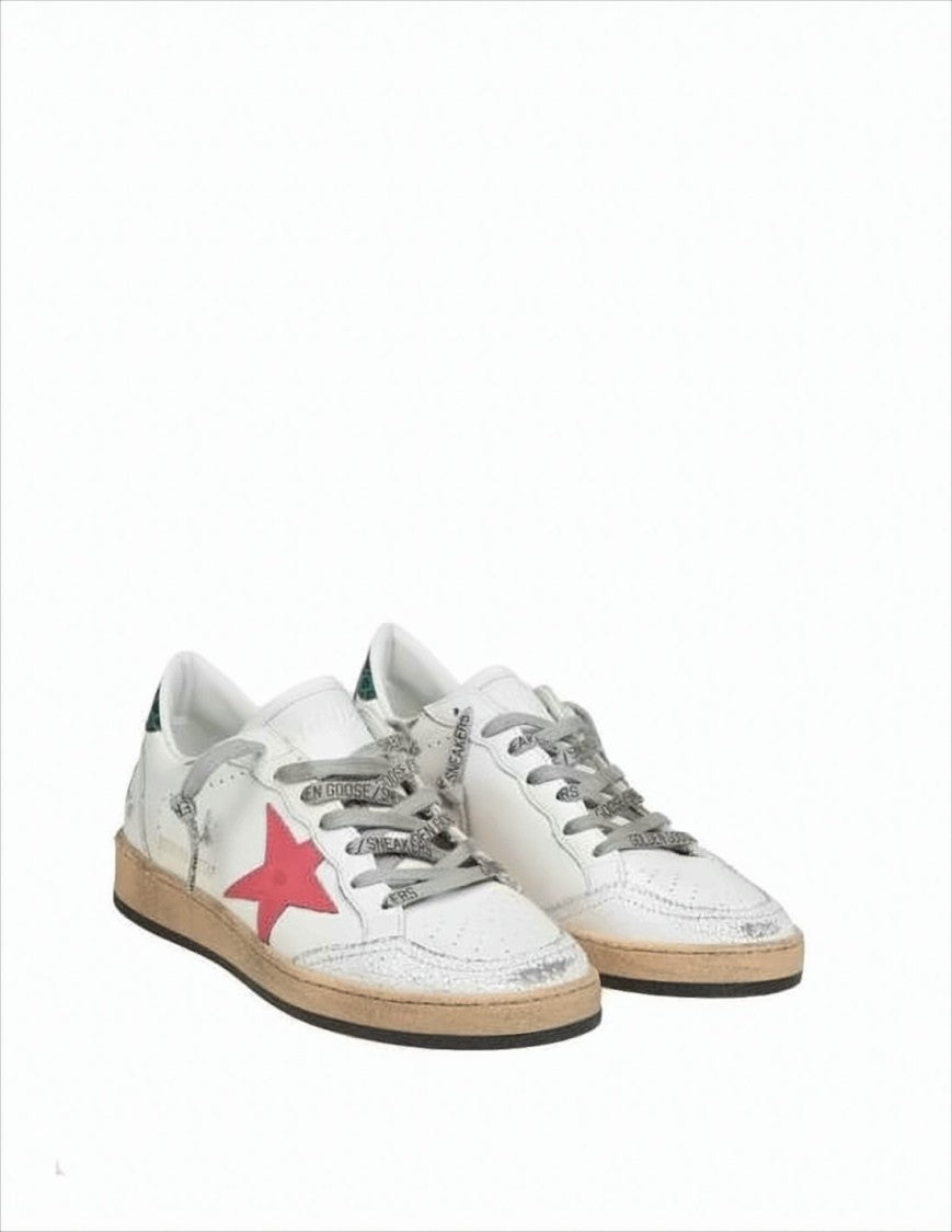 Golden Goose Distressed Low-Top Sneakers With Bold Star Accent