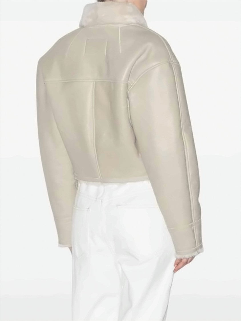 Isabel Marant Cropped Lambskin Coat With Plush Shearling Collar