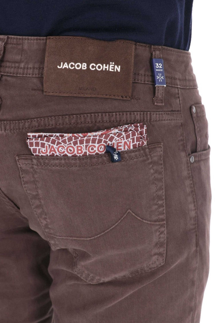Jacob Cohen Scott Fit Peach Hand Cotton 5-Pocket Trousers