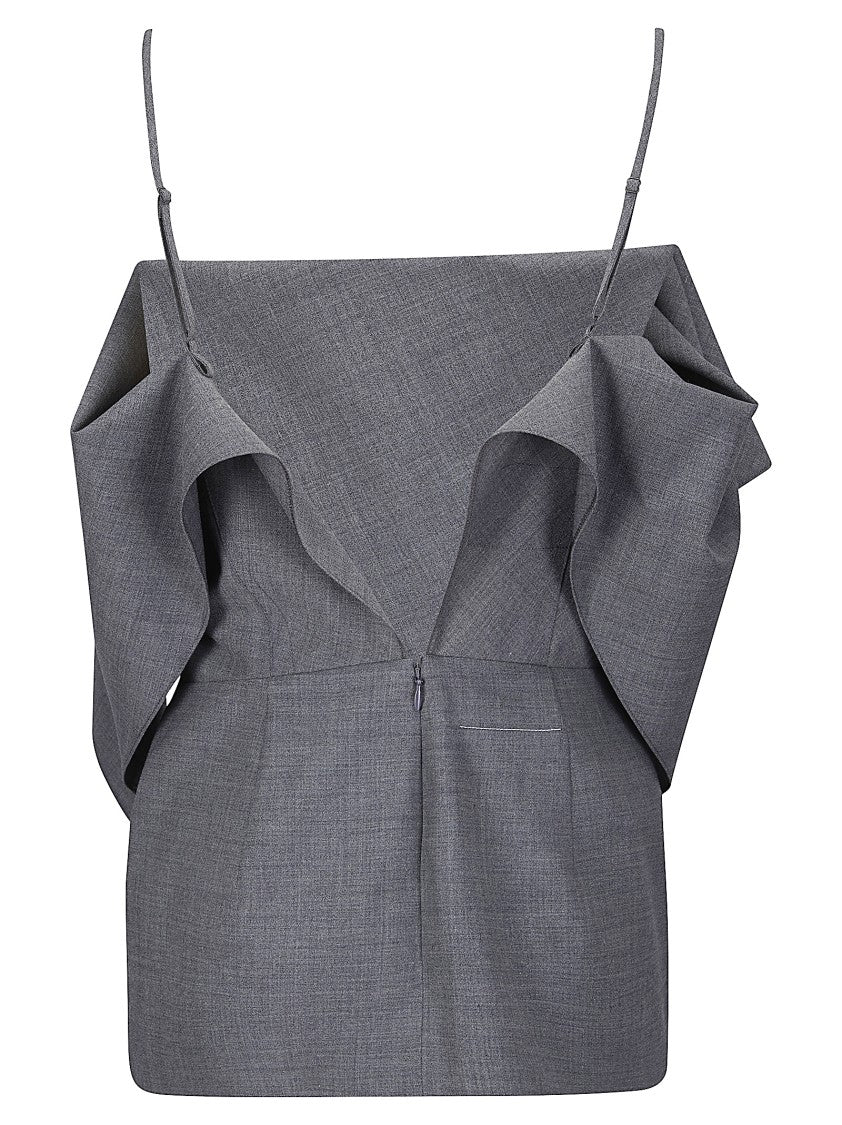 Mm6 By Maison Margiela Refined Neutrals Top With Elegant Silhouette