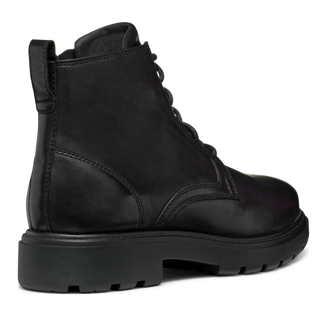 Geox Spherica Ec7 Black Smooth Leather Ankle Boots