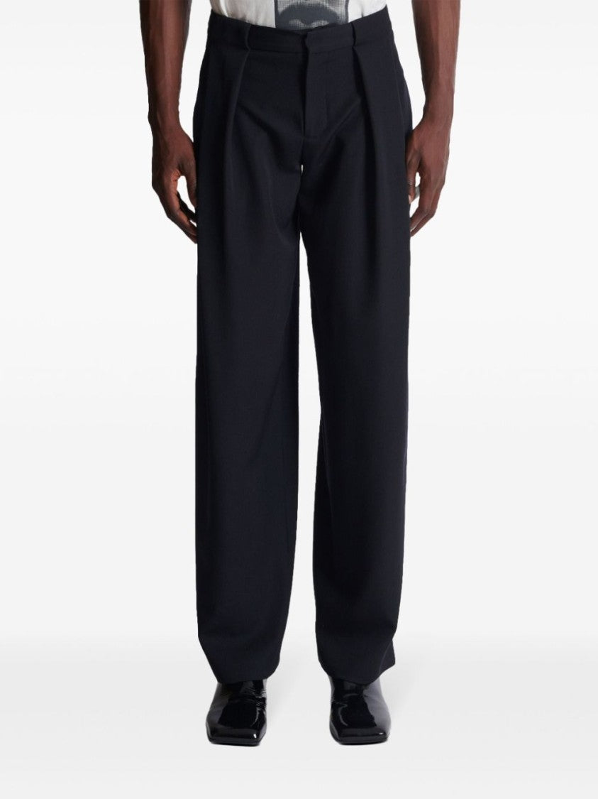 Balmain Mid-Rise Black Virgin Wool Trousers