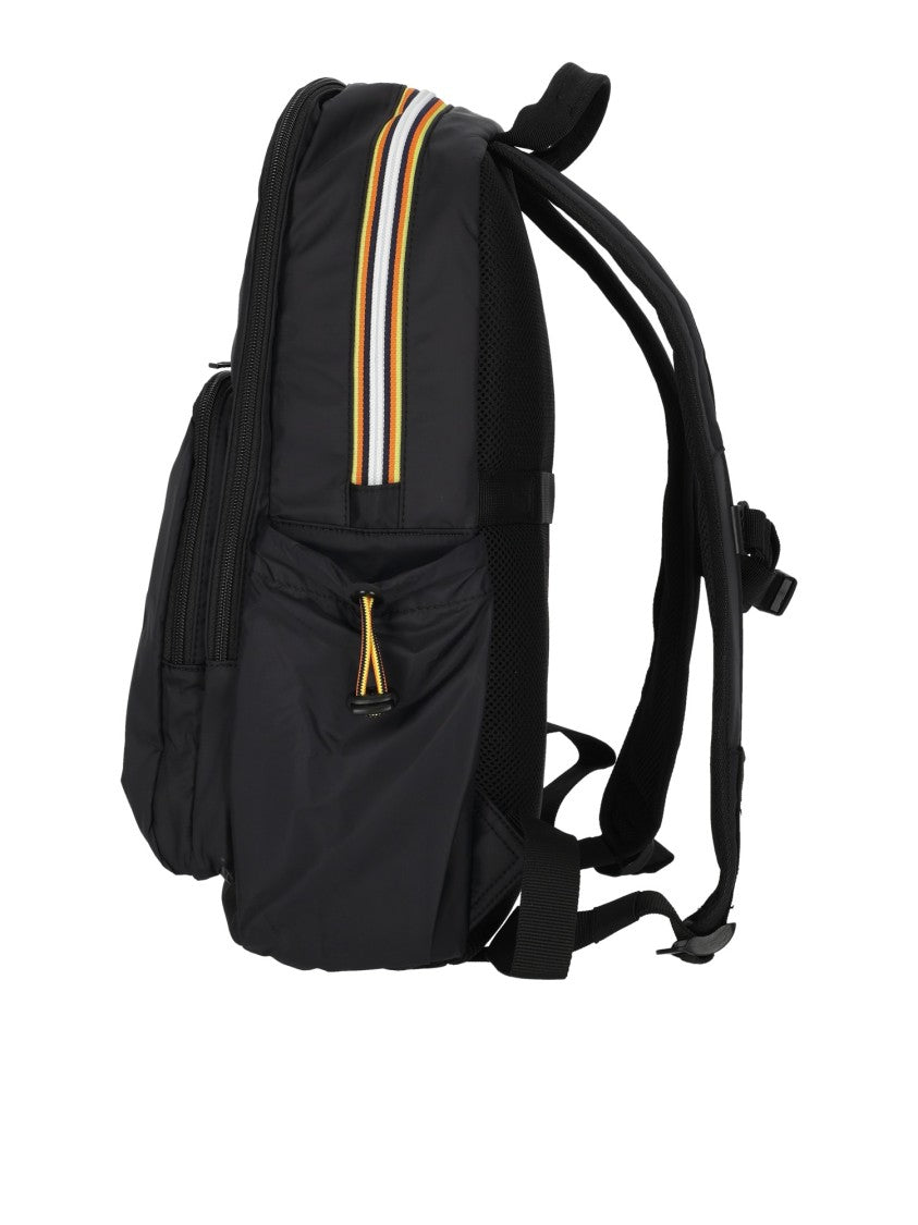 K-Way Black Nylon Backpack With Padded Straps And Stylish Accents