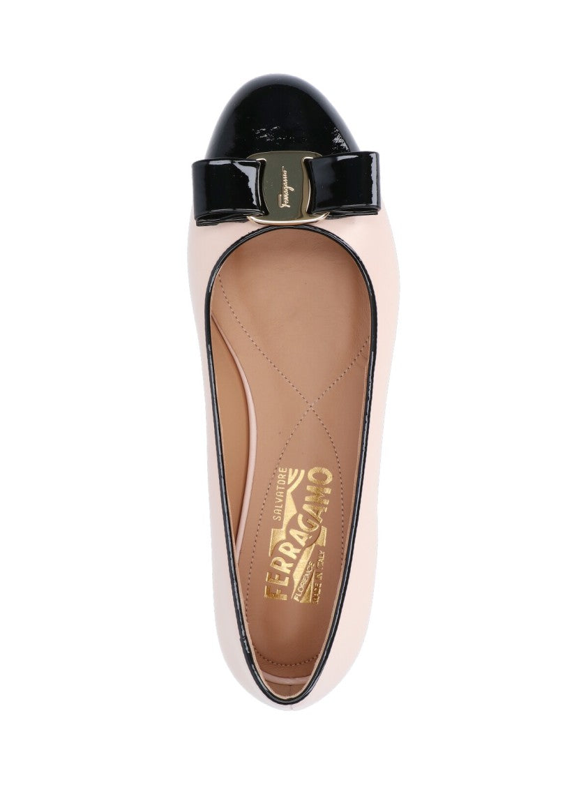 Ferragamo Minimalist Black Flats With Classic Rounded Toe