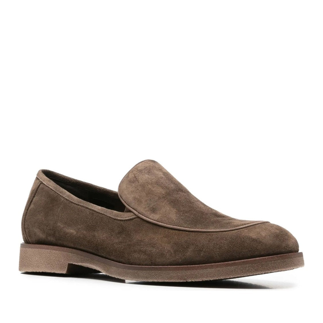 Alberto Gozzi Brown Low-Profile Goat Suede Loafers