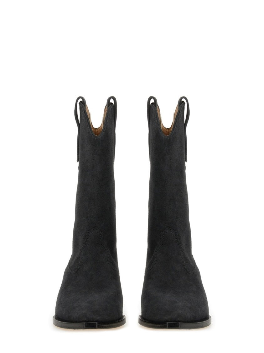 Isabel Marant Duerto Pointed-Toe Calf Suede Mid-Calf Boots