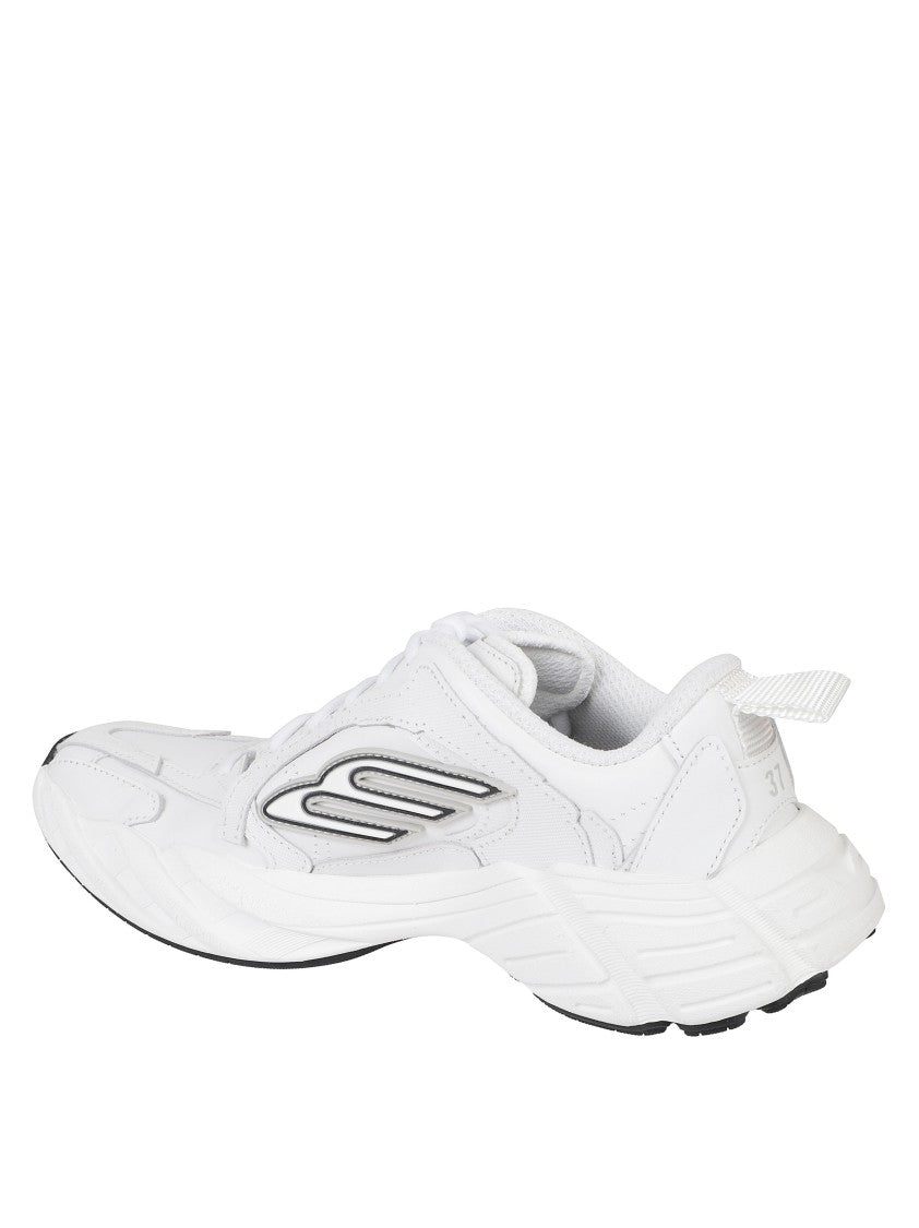 Balenciaga Sporty White Sneakers With Prominent Logo