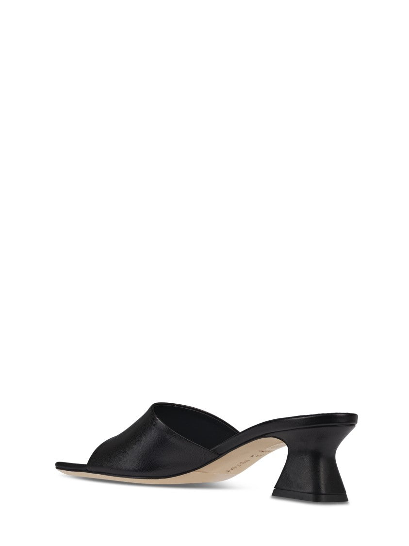 Aeydē Open-Toe Black Nappa Leather Sandals