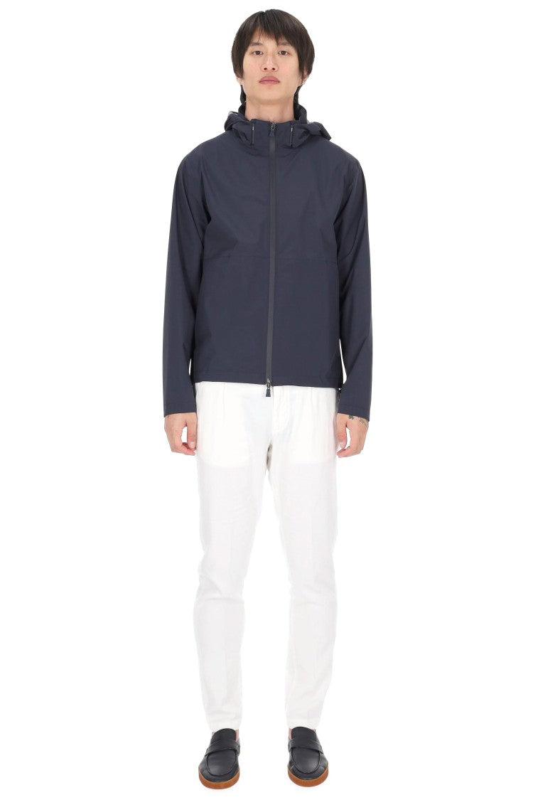 Herno Waterproof Short Technical Jacket With Removable Hood