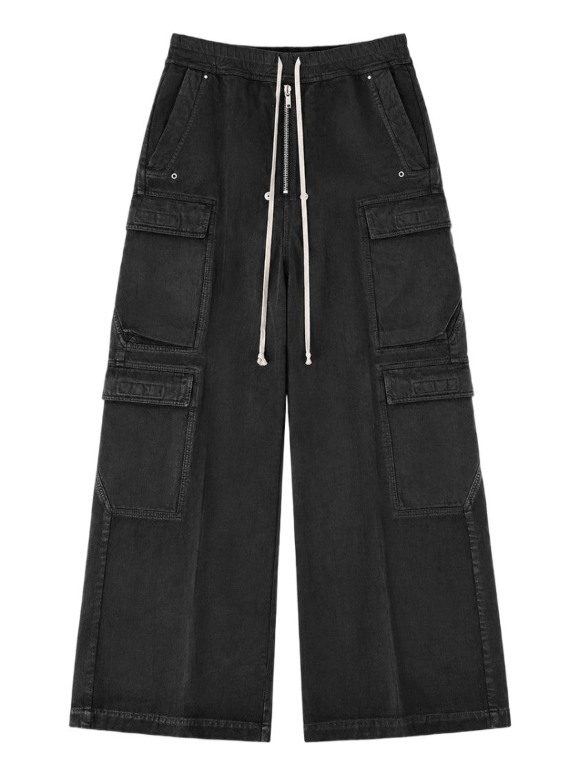 Drkshdw By Rick Owens Double Cargo Jumbo Belas Wide-Leg Cotton Jeans