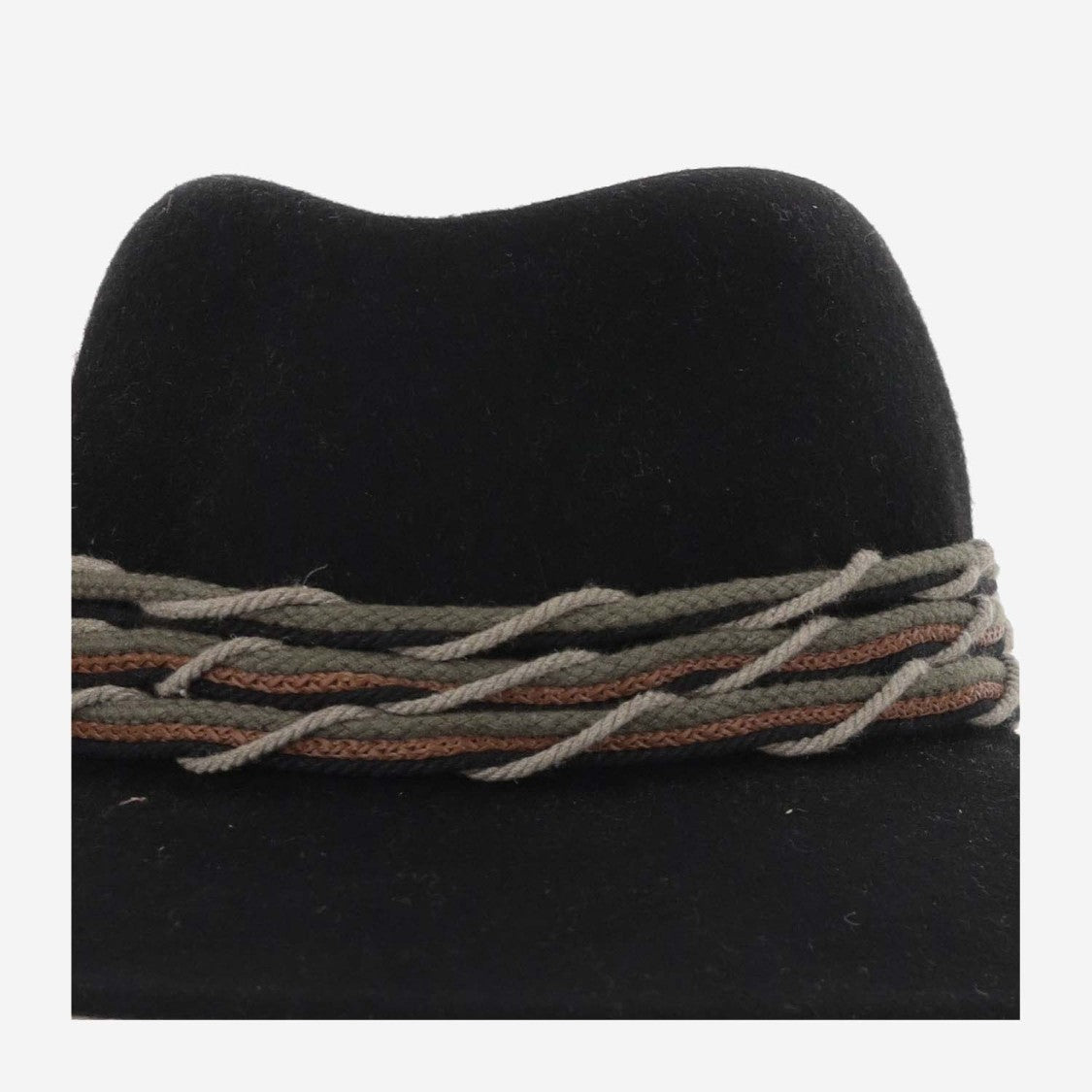 Alexia Alvarez De Toledo Wide Brim Wool Hat With Feather Detail And Rope Strap