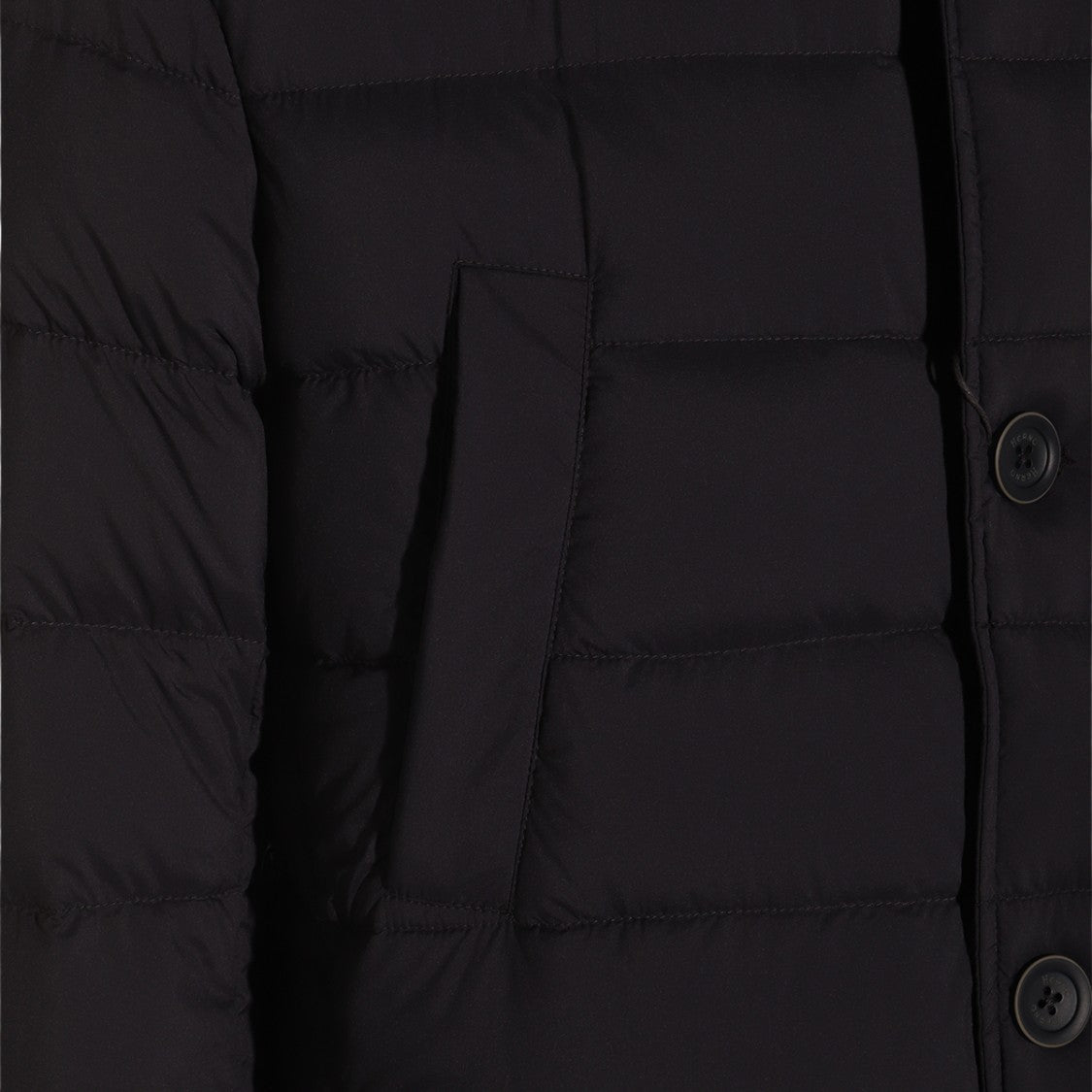 Herno Quilted Black Coat With High Collar
