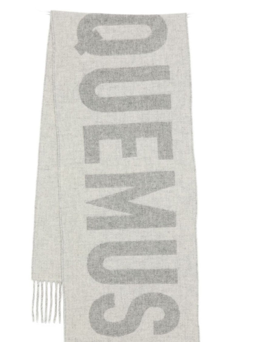 Jacquemus Fringed Grey Wool Scarf