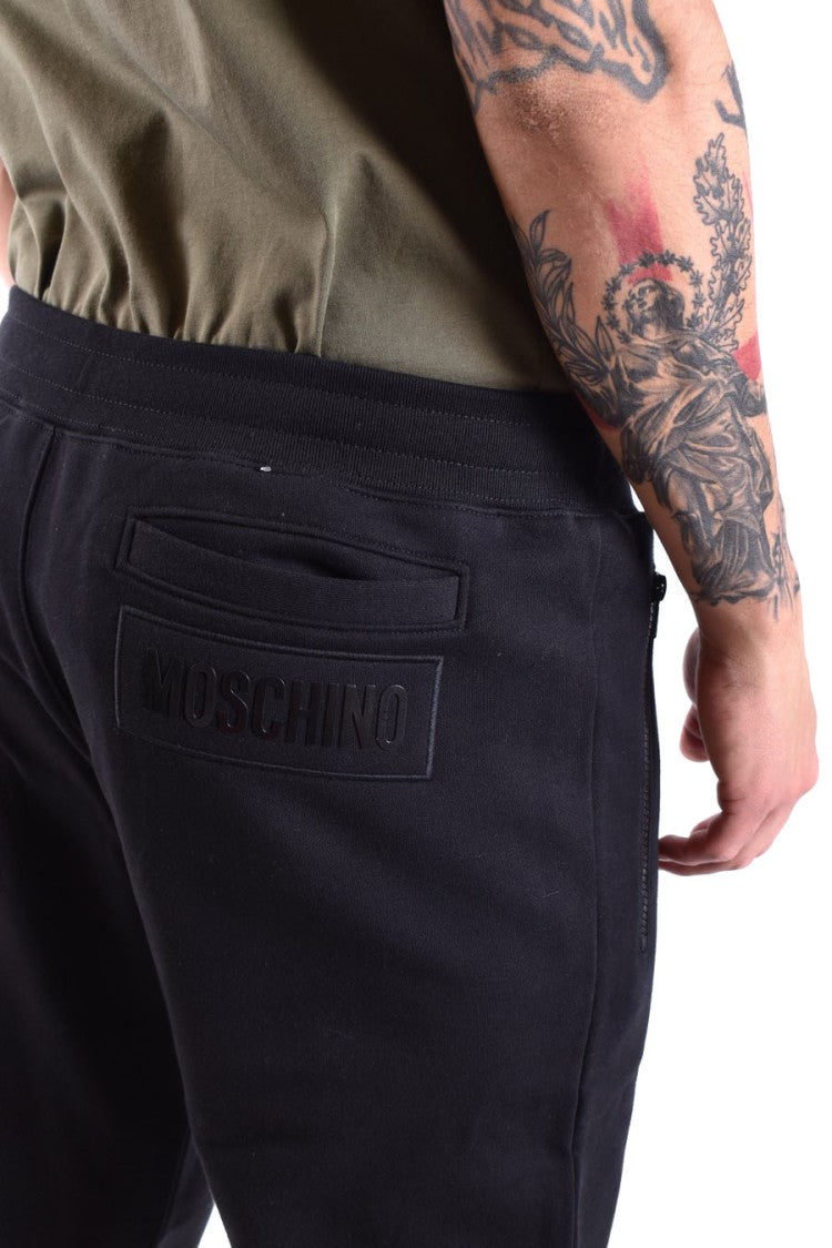 Moschino Tapered Black Trousers With Elastic Waistband
