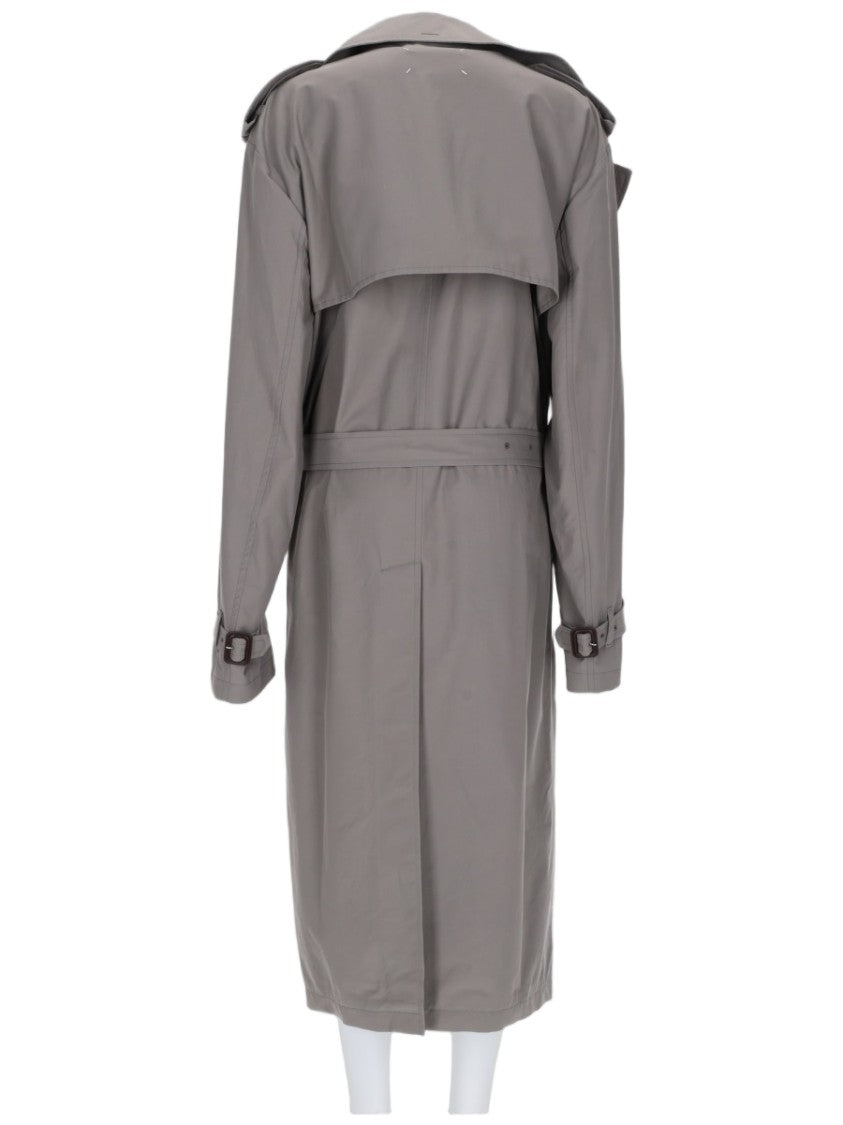 Maison Margiela Double-Breasted Grey Trench Coat With Tailored Fit