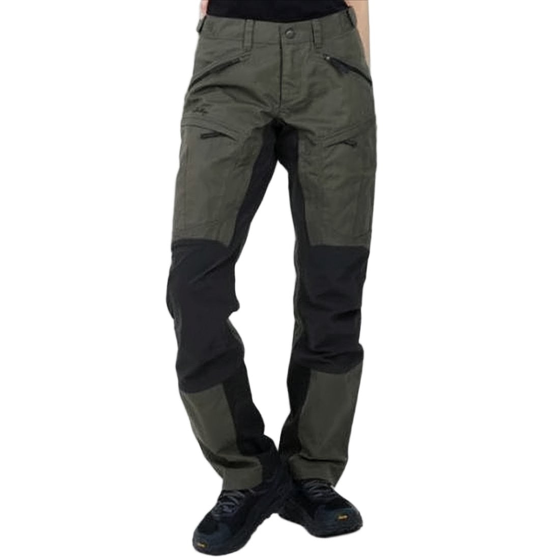 Lundhags Two-Tone Straight Pants With Utility Design And Zippered Pockets