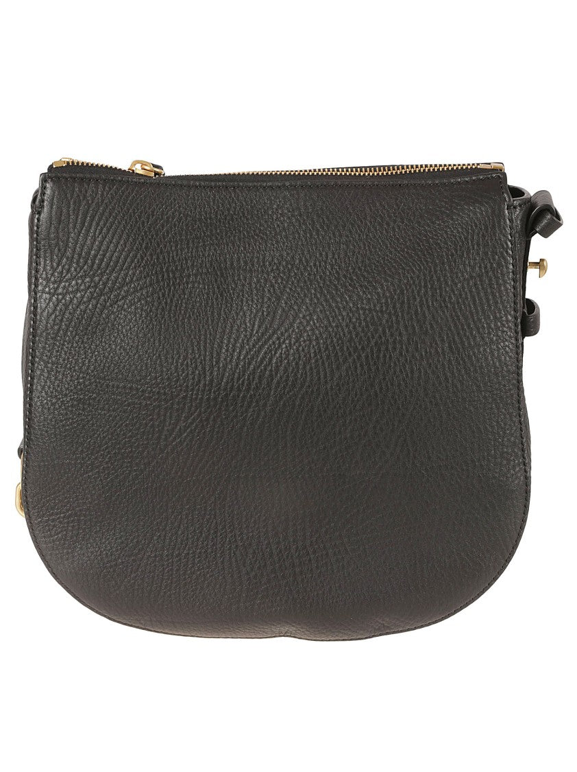 Burberry Rounded Leather Handbag With Textured Finish