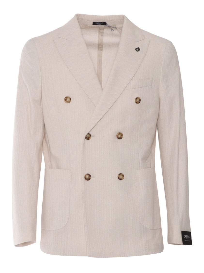 Breras Double-Breasted Tailored Jacket With Textured Finish
