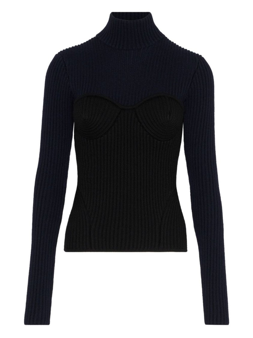 Jean Paul Gaultier Ribbed Merino Wool Turtleneck Sweater