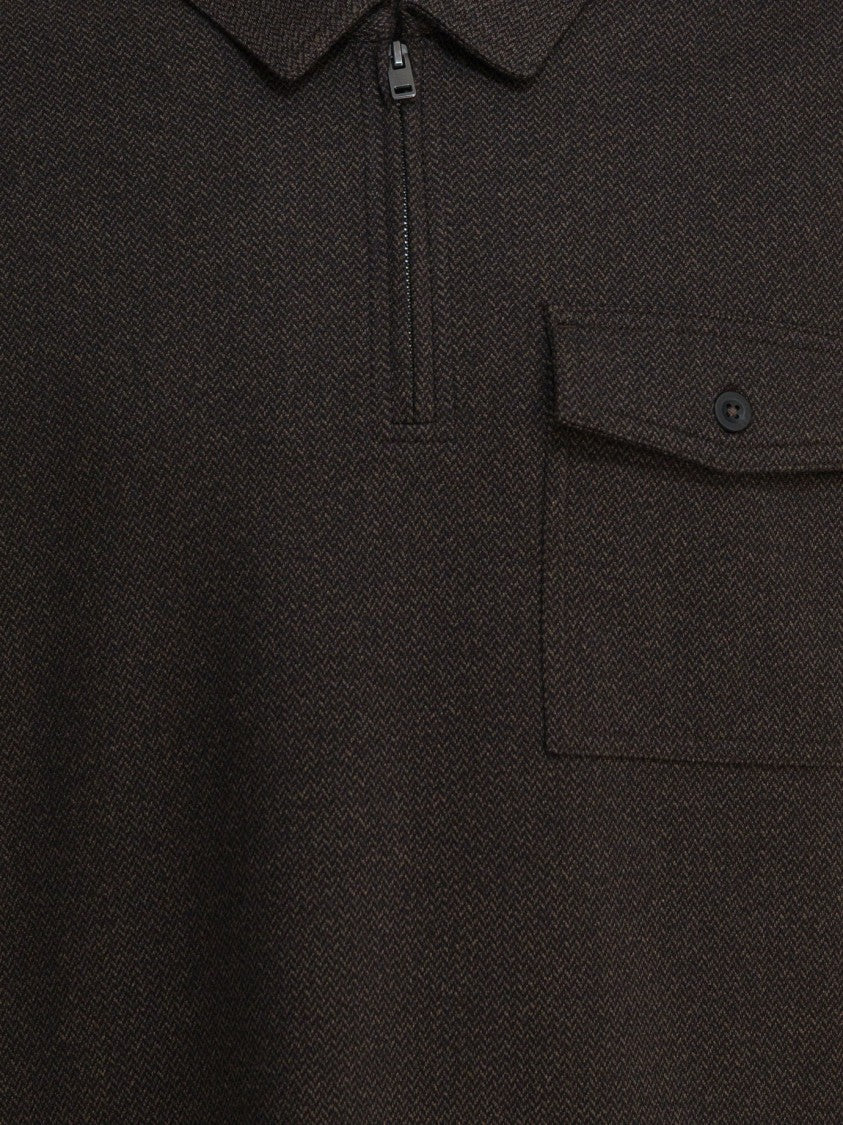 Vince Cotton-Poly-Wool Polo Shirt