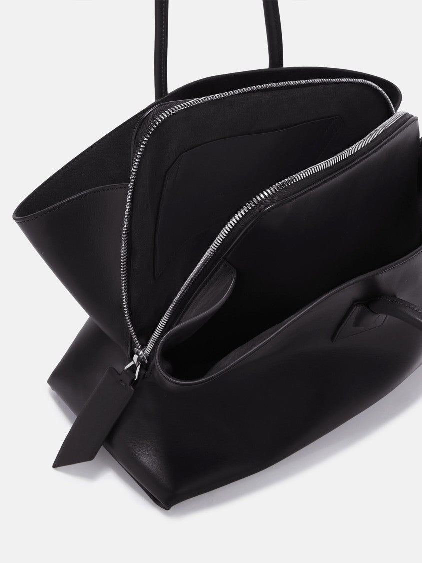 The Attico La Passeggiata Medium Calf Leather Top Handle Bag - Black