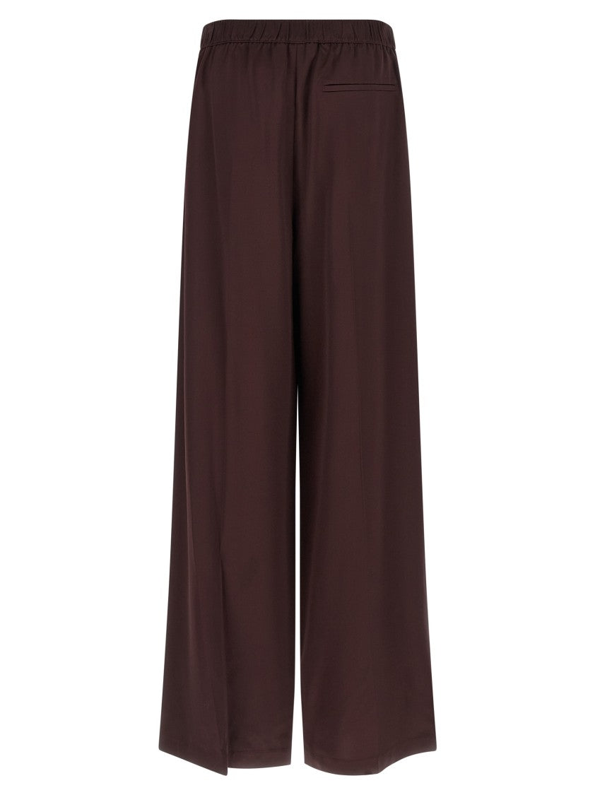 Tory Burch Straight Leg Trousers In Luminous Brown Fabric