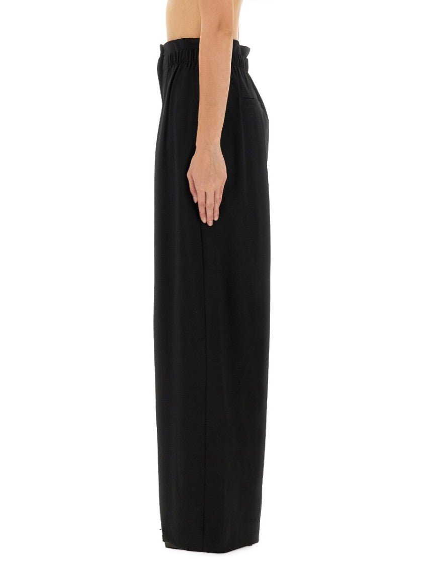 Sportmax Wide-Leg Pants With High Elastic Waistband And Subtle Sheen