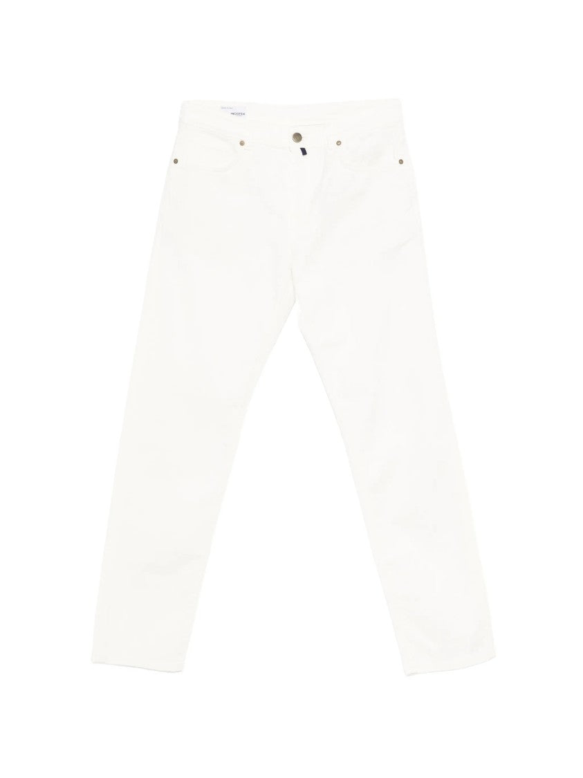 Incotex White Straight-Leg Casual Cotton Pants