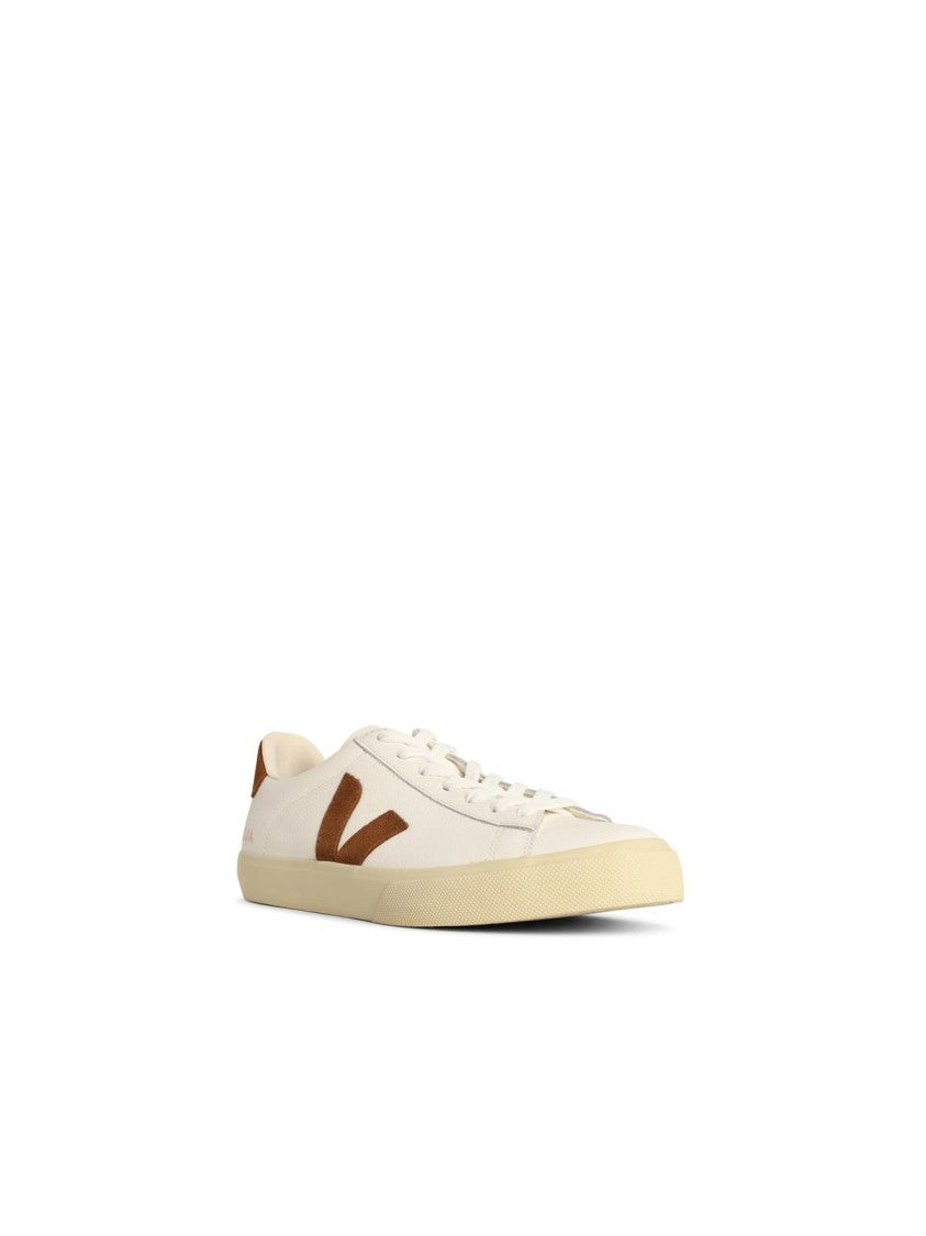 Veja 'Campo' White Leather And Cognac Sneakers