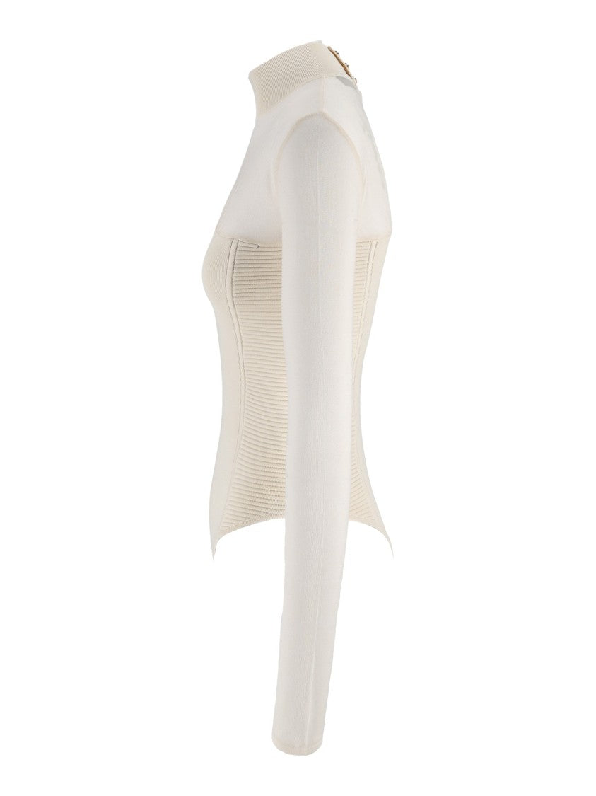 Elisabetta Franchi Ribbed Corset Knit Bodysuit