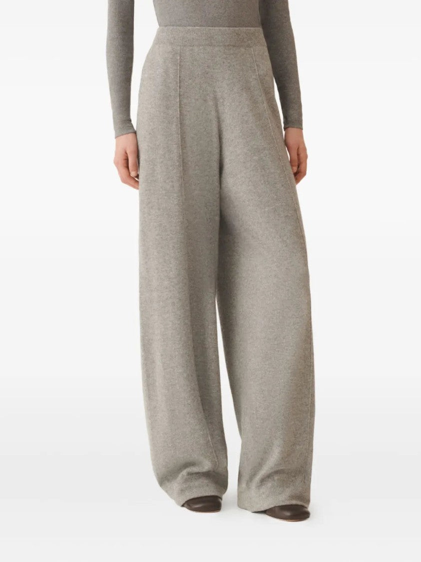 Fabiana Filippi Platinum Cashmere Wide-Leg Trousers