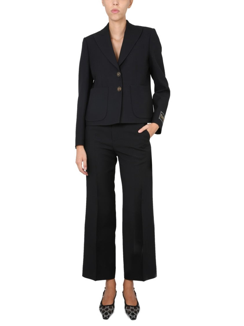 Gucci Cady Crepe Tailored Pants With Hidden Hook Closure