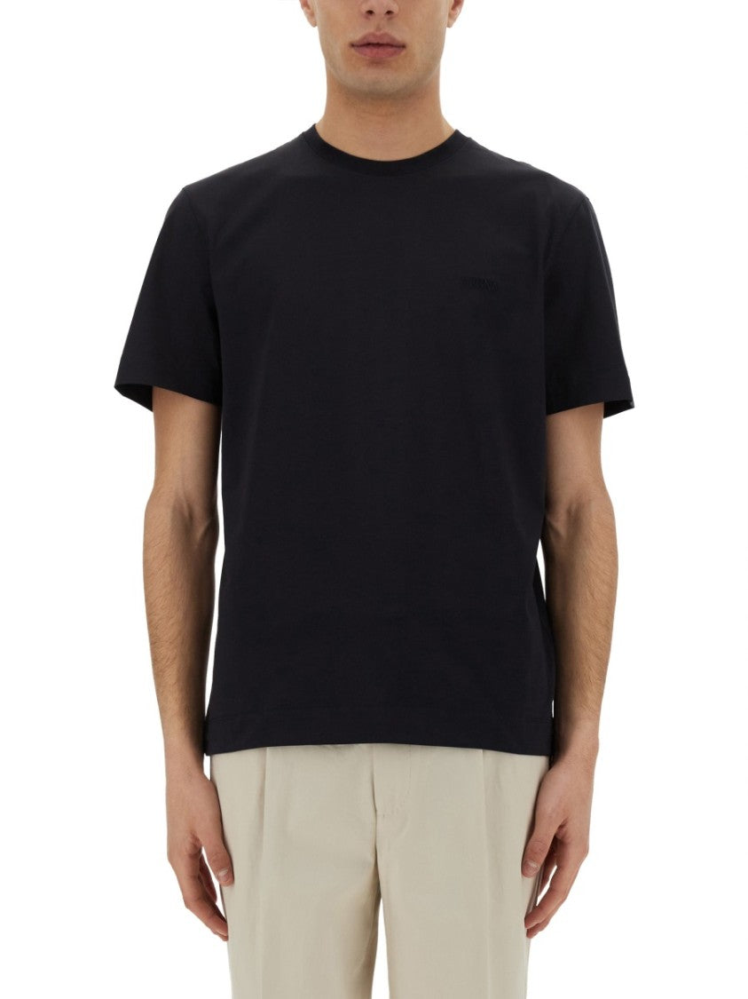 Zegna Classic Black Cotton T-Shirt