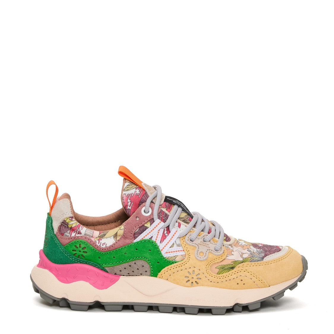 Flower Mountain Vibrant Floral Design Sneakers With Trekking Laces And Lightweight Sole