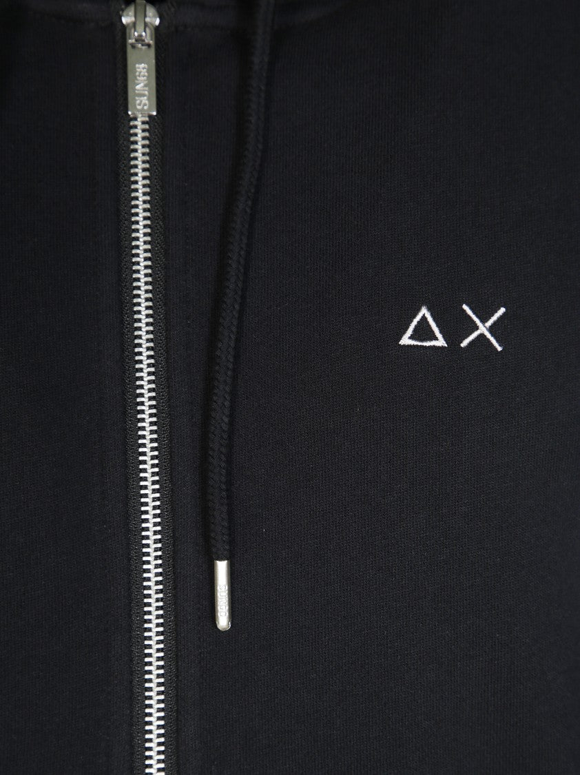 Sun 68 Zip Hoodie With Contrasting Fabric