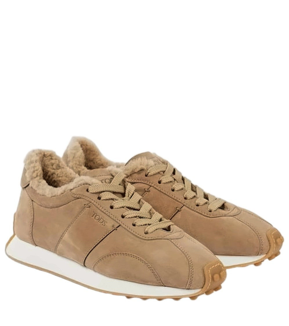 Tod's Brown Calf Leather Slip-On Sneakers