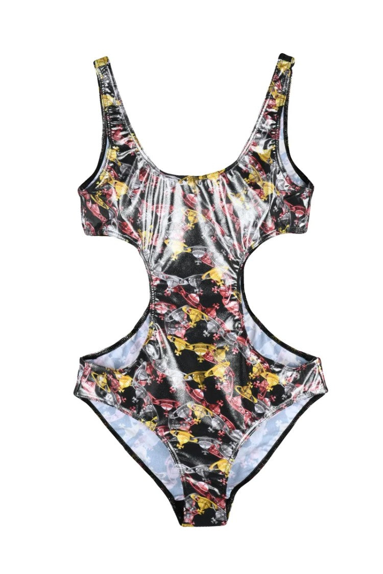 Vivienne Westwood Cut-Out Multicolor Swimsuit With Abstract Motifs