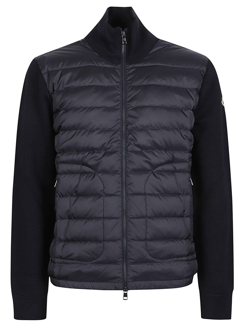 Moncler Tricot Quilted Wool-Blend Cardigan