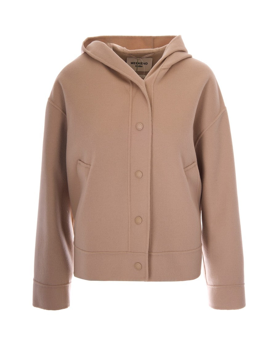 Max Mara Almond Ridente Wool Hooded Jacket