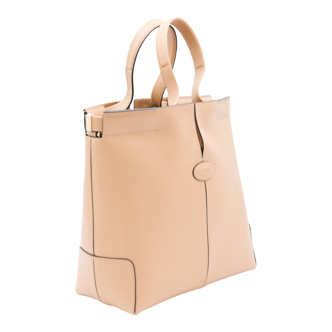Tod's Structured Tote Bag In Smooth Camel Leather