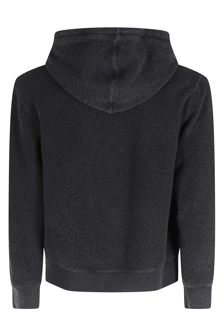 Circolo 1901 Black Drawstring Full-Zip Hooded Sweatshirt