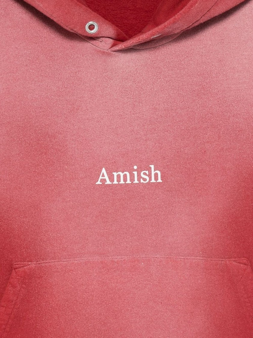 Amish Gradient Red Cotton Hoodie