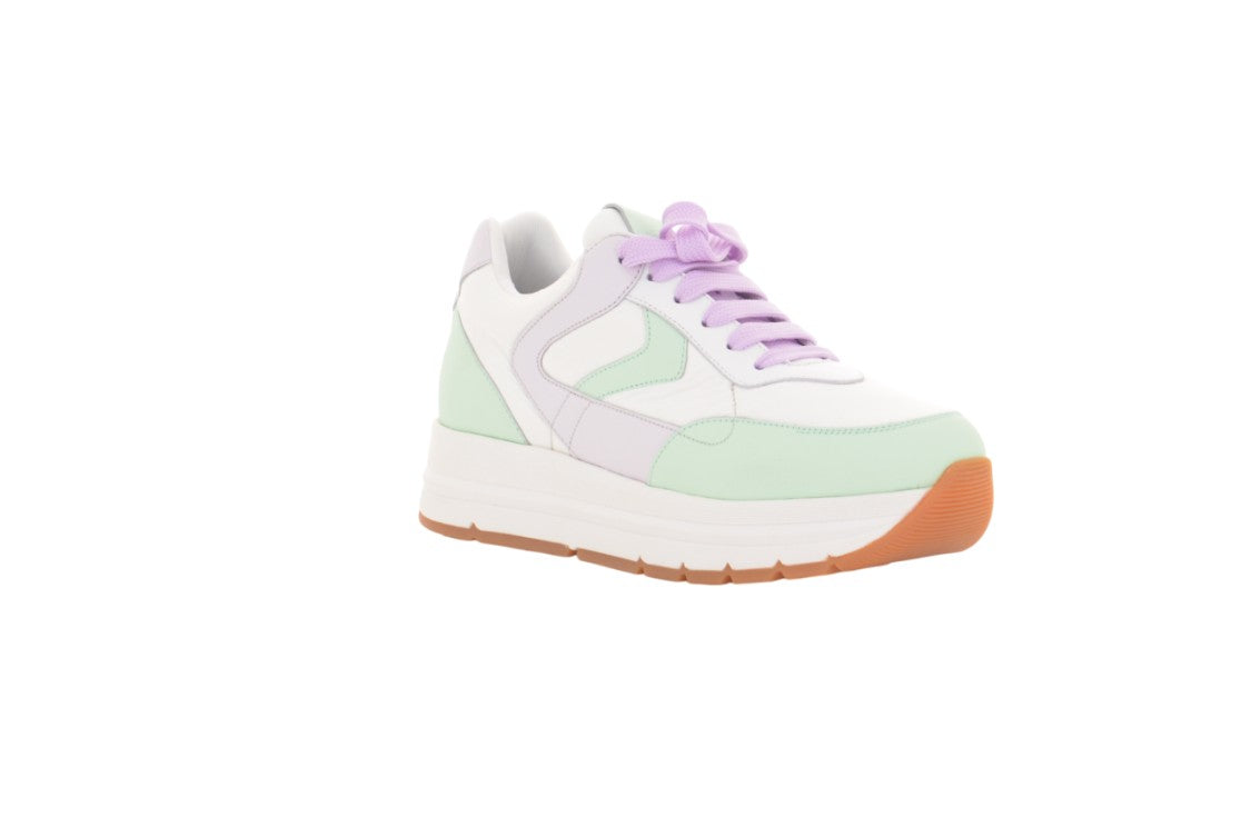 Voile Blanche Chunky Pastel-Accented Sneakers With Elevated Sole