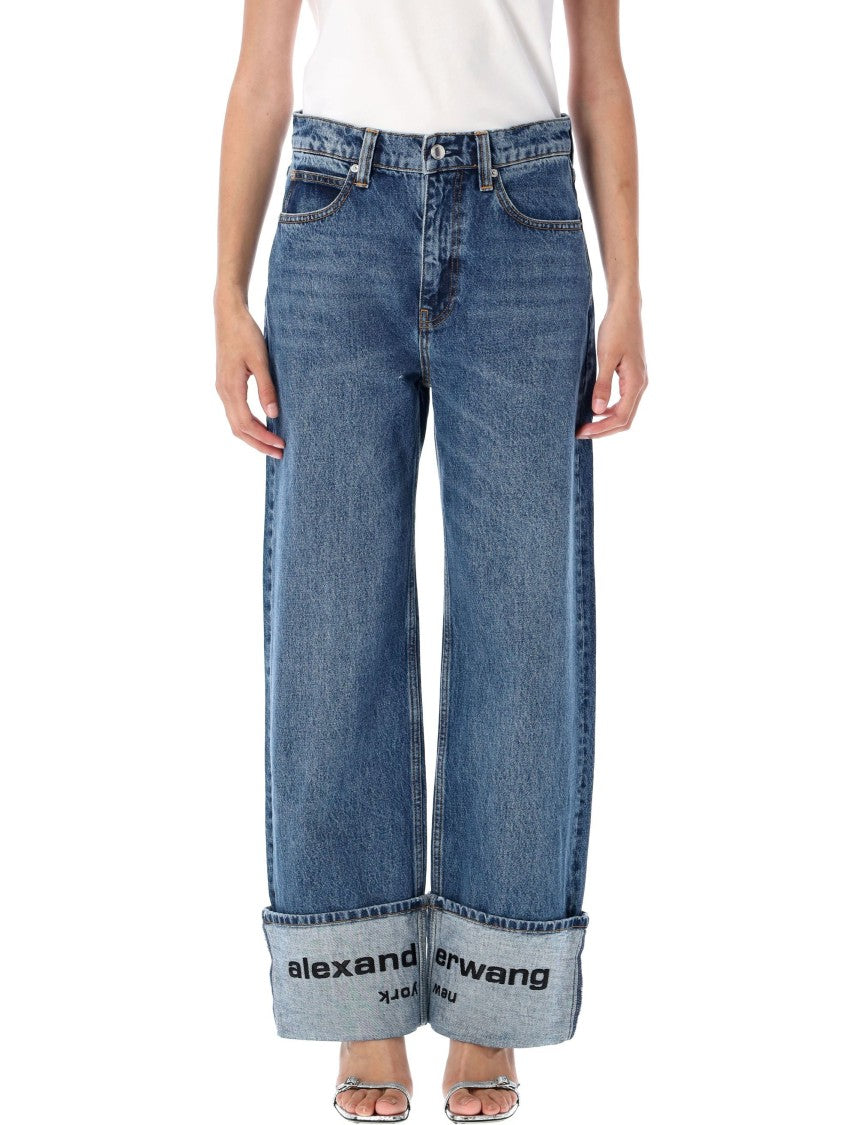 Alexander Wang Logo-Embroidered Mid-Rise Jeans